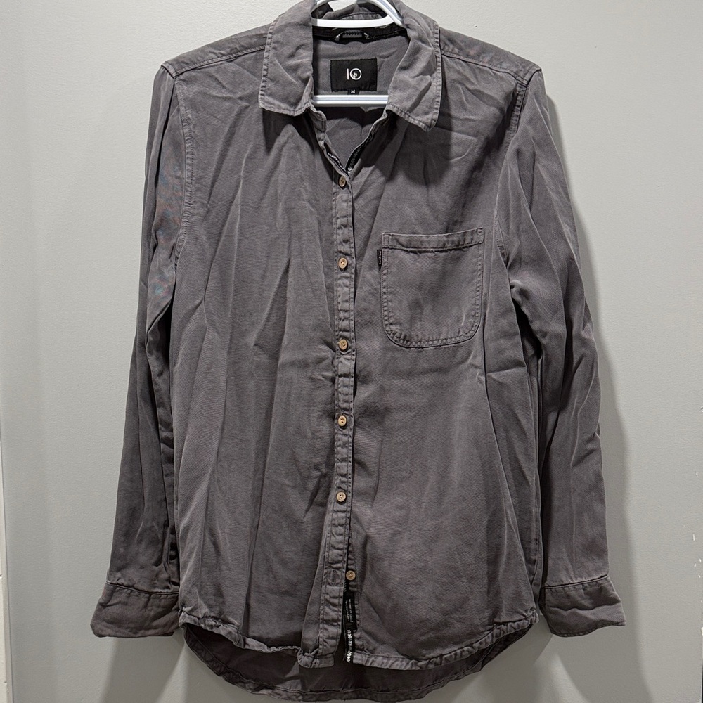 tentree Gray Button-Down Shirt